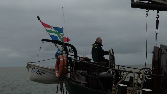 Jade leaving in the harbour of Schiermonnikoog