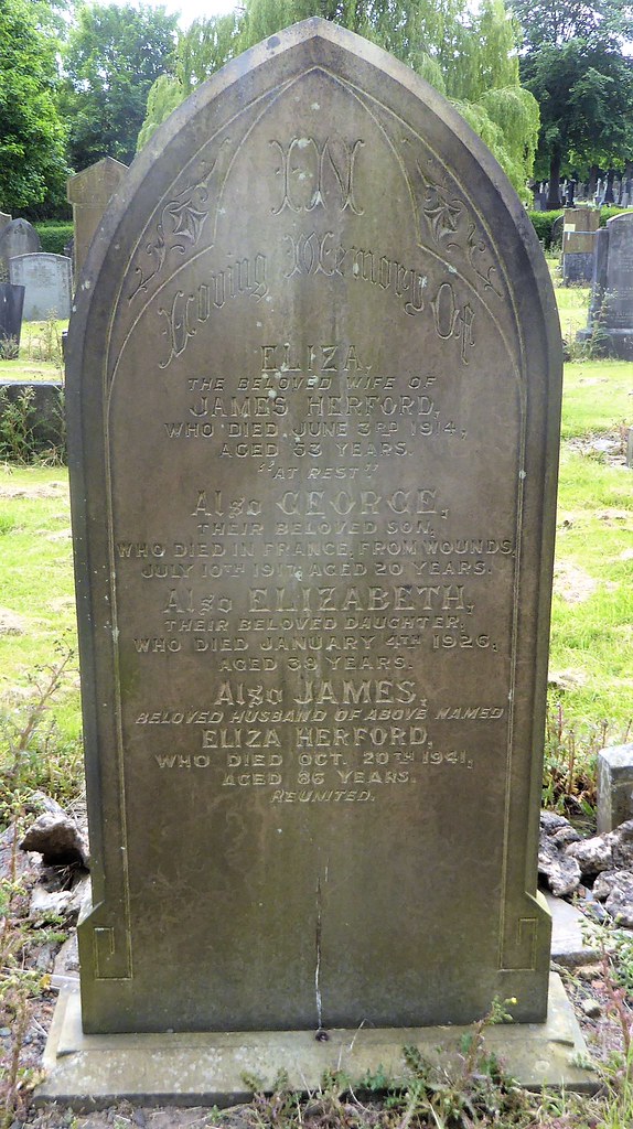 Philip's Park Cemetery, Manchester. George Herford 1917