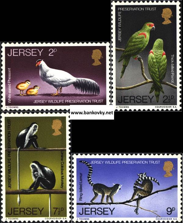 Známky Jersey 1971 Divoké zvieratá séria MNH