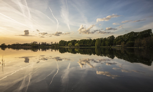 Sunset reflections by CraDorPhoto, Hinchingbrooke Country Park, Cambridgeshire, UKcanon6d landscape nature outdoors outside sunset clou