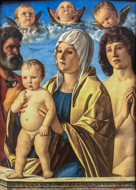 1487 (ca.), Giovanni Bellini, The Virgin and Child between Saint Peter and Saint Sebastian -- Louvre Museum (Paris)