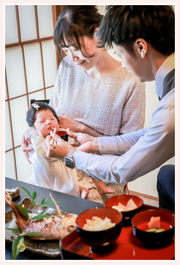 愛知県瀬戸市でお食い初め　懐石料理「清月」