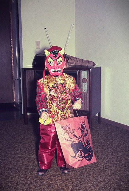 Child in Halloween costume. 1965
