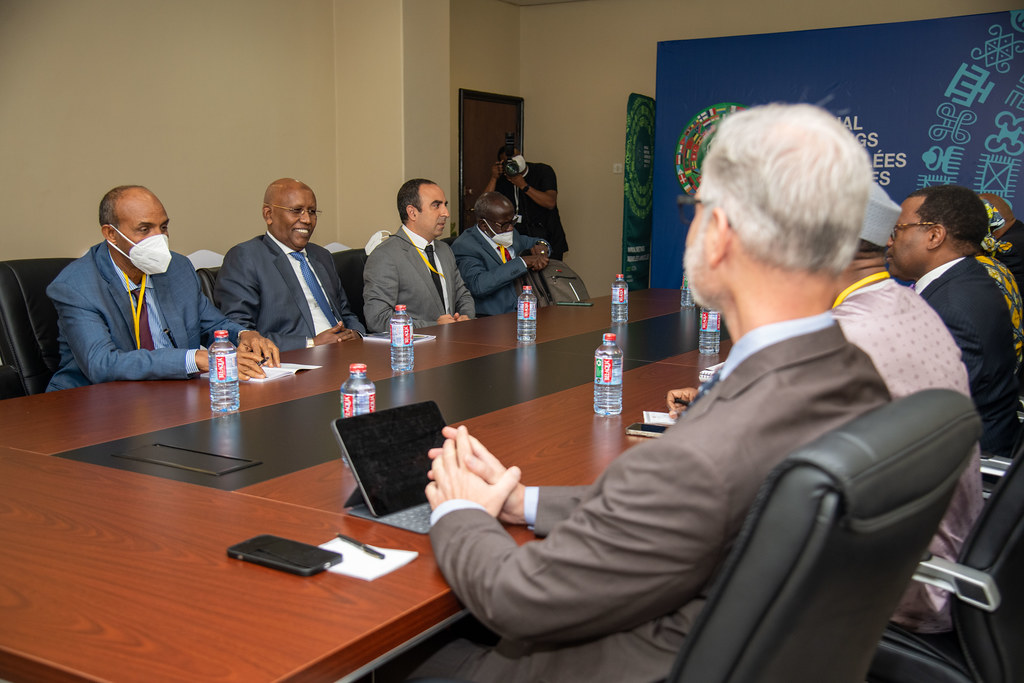 Dr. Adesina with the officials during the Bilateral Meetings