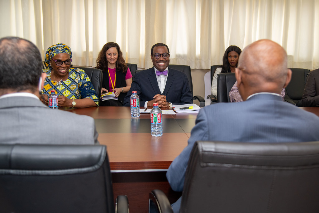 Dr. Adesina with the officials during the Bilateral Meetings
