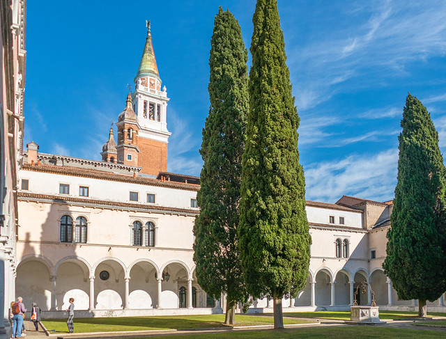 Second of two cloisters by Andrea Palladio in the former Benedictine monastery, now part of the Cini Foundation