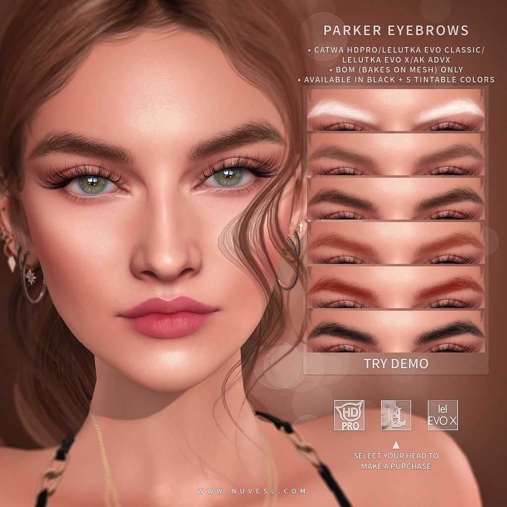Parker eyebrows - Catwa HDPRO/Lelutka Evo/Lelutka Evo X/AK ADVX - 70L$