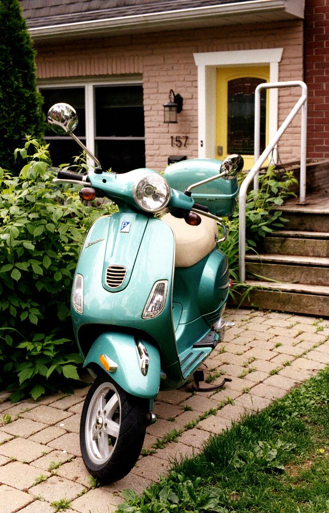 Verde Vespa on the Front Path