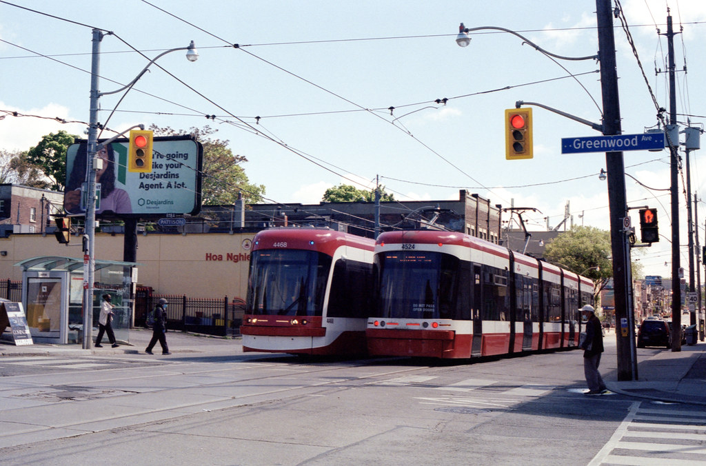 Two Carlton Street Cars Passing Each Other At Greenwood