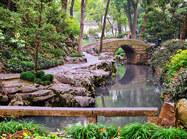 Bridge in the Garden in Suzhou, China