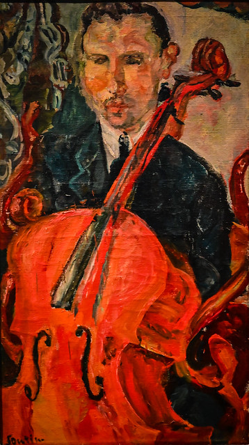 Chaim Soutine - The Cellist - Portrait of M Serevitsch, 1916 at McNay Art Museum - San Antonio TX