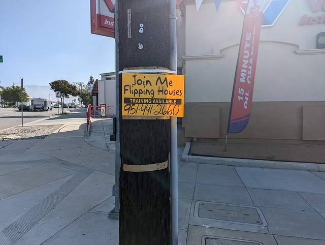Join Me Flipping Houses sign, Burbank, California, USA