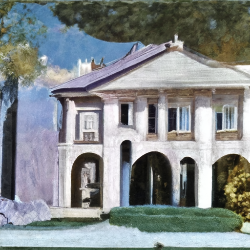 'a storybook illustration of a mansion by Donald Roller Wilson' Huemin JAX Diffusion
