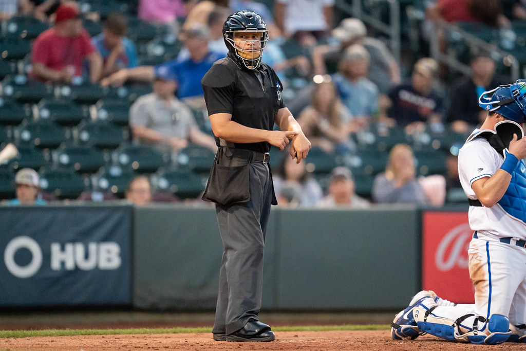 Bligh Madris got called out on an automatic strike three for a pitch clock violation