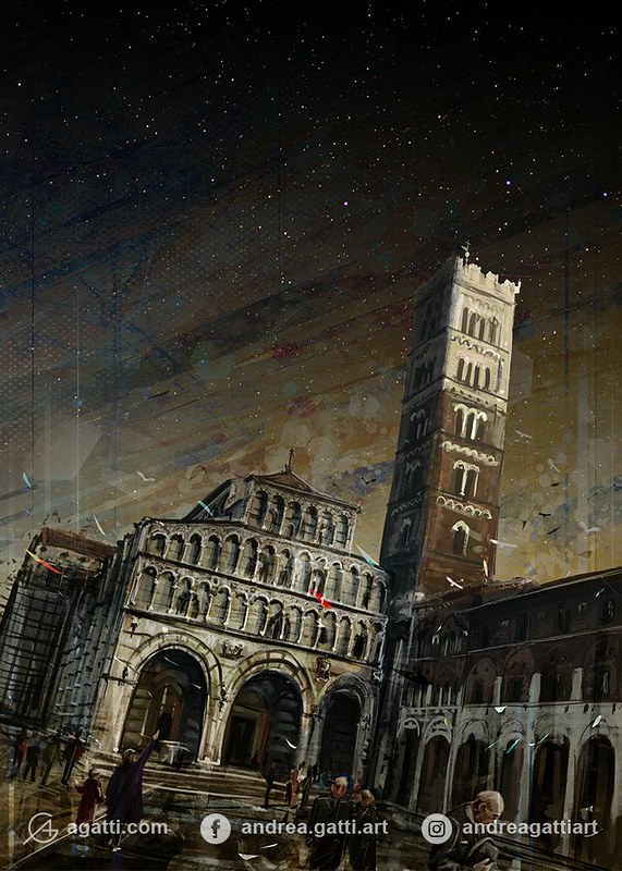Lucca, Duomo di San Martino, notte