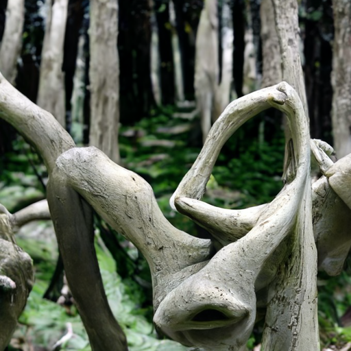 'a surrealist sculpture of an alien forest' Huemin JAX Diffusion