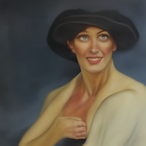 'an oil painting of an attractive woman by Eileen Aldridge' Latent Majesty Diffusion