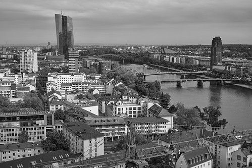 frankfurt germany ostend ezb ecb urbanlandscape river main city urban blackwhite bw fujifilm xe3