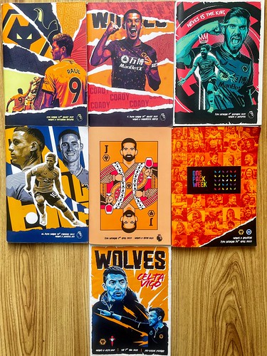 All my Wolves programmes from the 2021/22 season