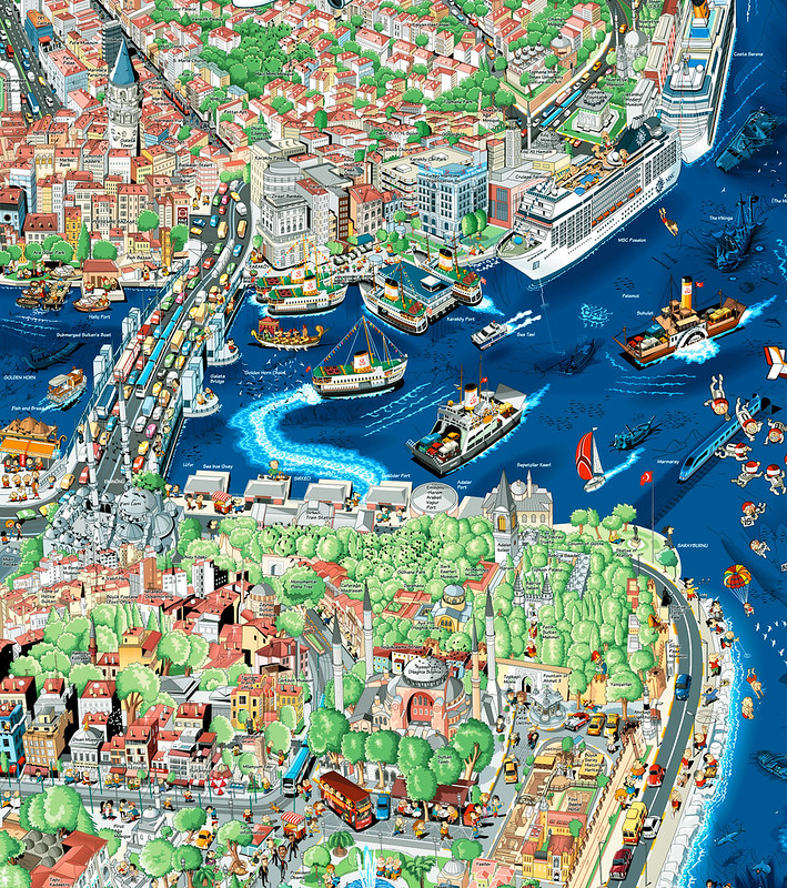 Подробная туристическая карта Стамбула