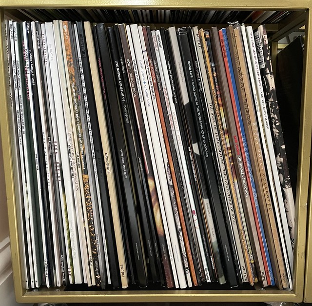 Part of my vinyl collection, still not in alphabetical order, plenty of Bowie here.