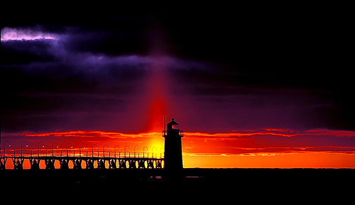 South Haven South Pierhead Light, courtesy and copyright Lighthouse Photographer Gary Martin. From Lighthouses of Michigan's Sunset Coasts