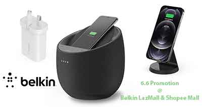 Check out discounts for Belkin’s charging accessories and audio products for the 6.6 promotions.