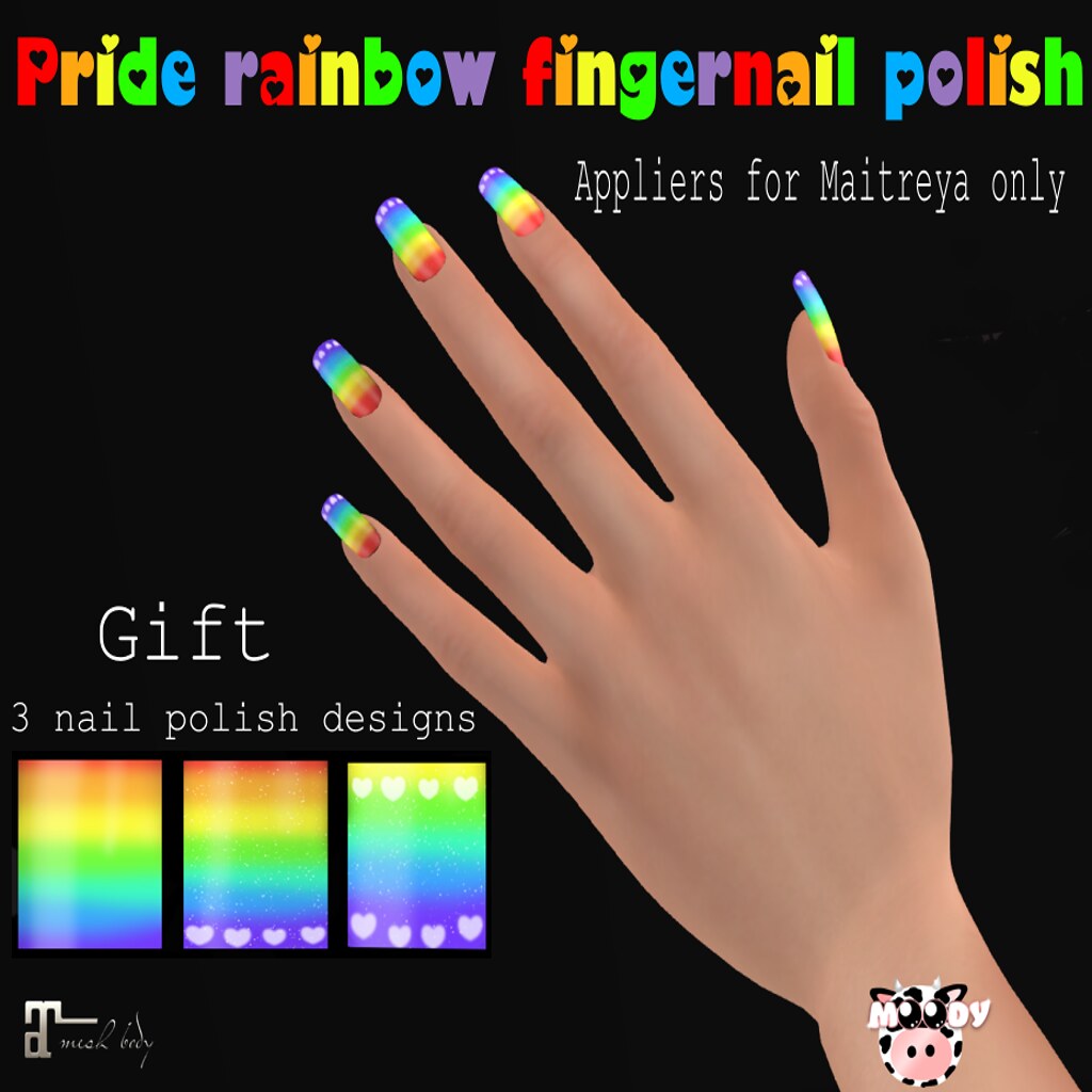 Pride rainbow fingernail polish gift for Maitreya