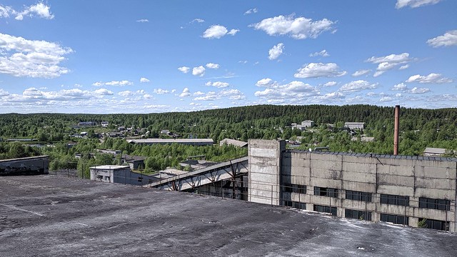 From the factory roof