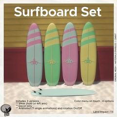 New release and Exclusive group gift for June : Surfboards Set