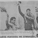 Fotografie vítězů etapy, Rudé Právo 13. května 198, foto: Repro Rudé  právo 13. května 1985 