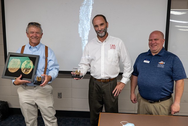 Dr. Prescott Atkinson, James Lamb and Jonathan Armbruster, from left to right.