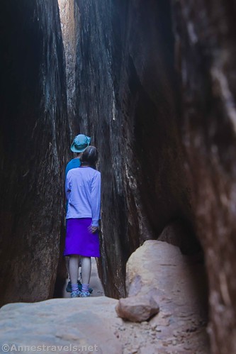 The side slot canyons are definitely narrower than the main Joint, Needles District, Canyonlands National Park, Utah