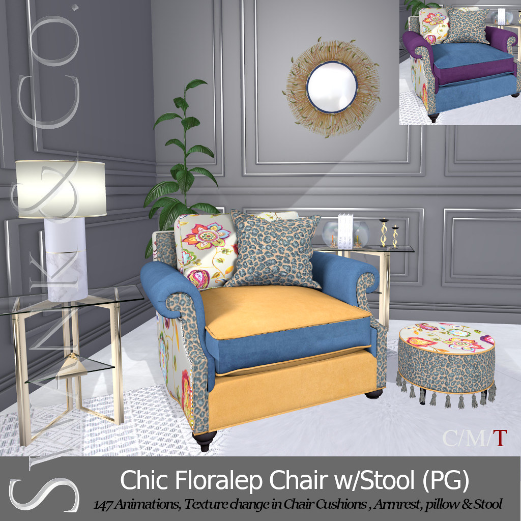 Swank & Co. Chic Floralep Chair & stool PG