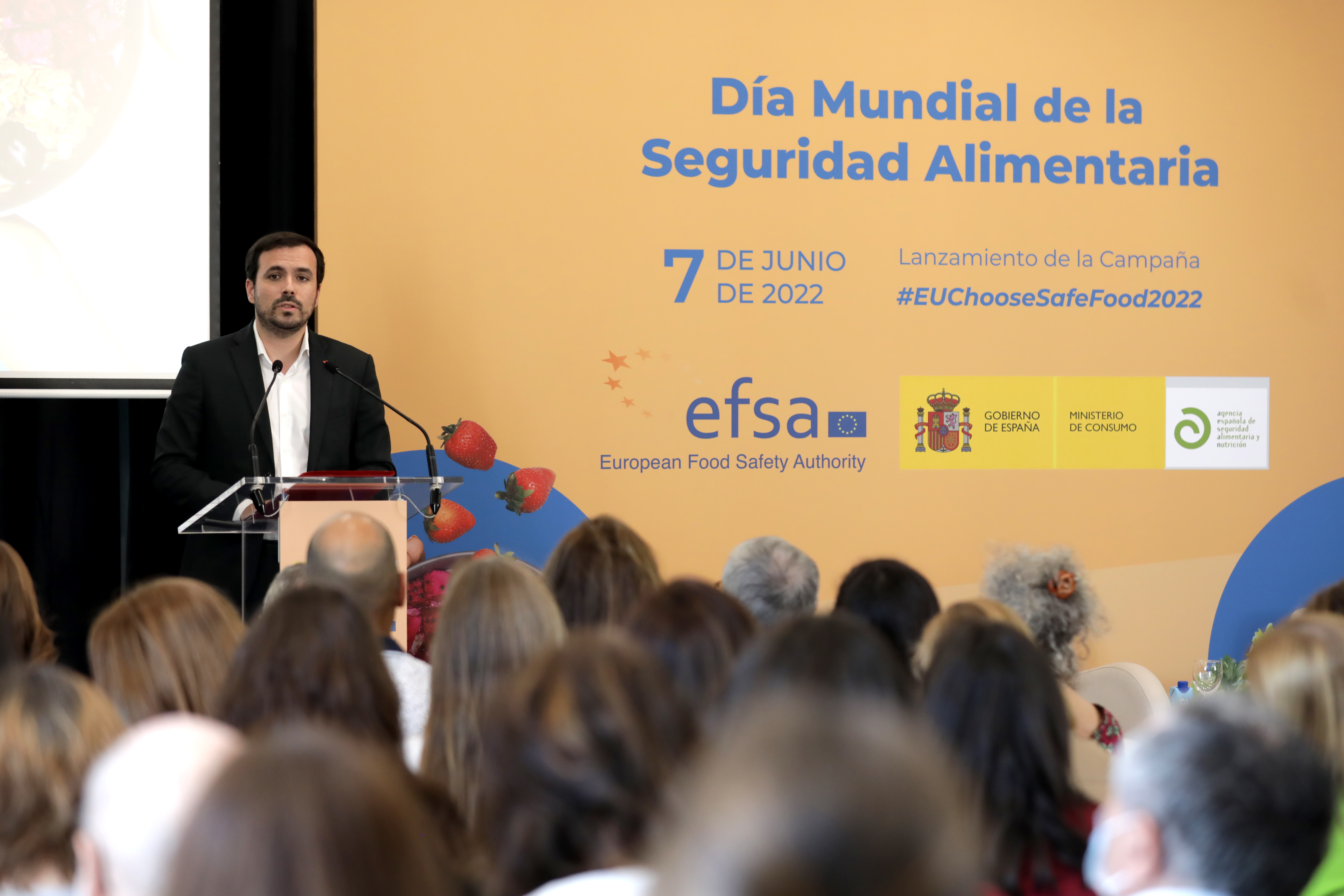 El ministro de Consumo, Alberto Garzón, inaugura el acto de celebración del Día Mundial de la Seguridad Alimentaria