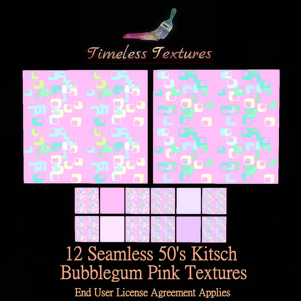 TT 12 Seamless 50's Kitsch Bubblegum Pink Timeless Textures