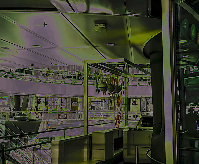 Geometric Display of interior of Fulton Street Transportation Hub NYC