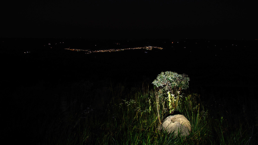 Vista noturna de São Roque de Minas na Serra da Canastra