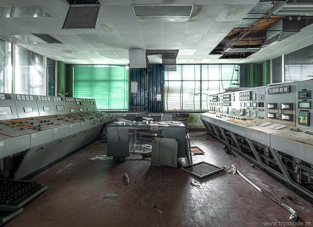 Control room in a former power station