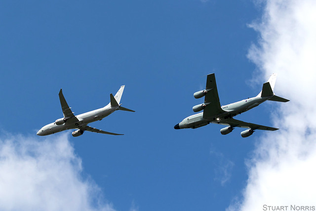 Poseidon MRA1 ZP808 and RC-135W Rivet Joint ZZ664 | Queen's Platinum Jubilee Flypast