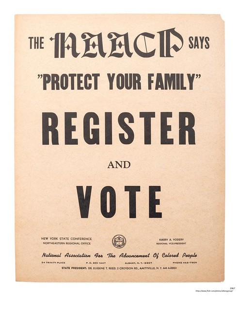 1967   NAACP poster urging people to register and vote