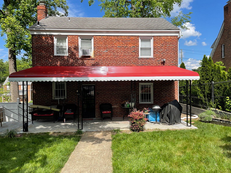 Red Aluminum Porch Awning_2