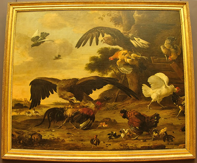 247 Melchior de Hondecoeter eagles attacking chickens 1673