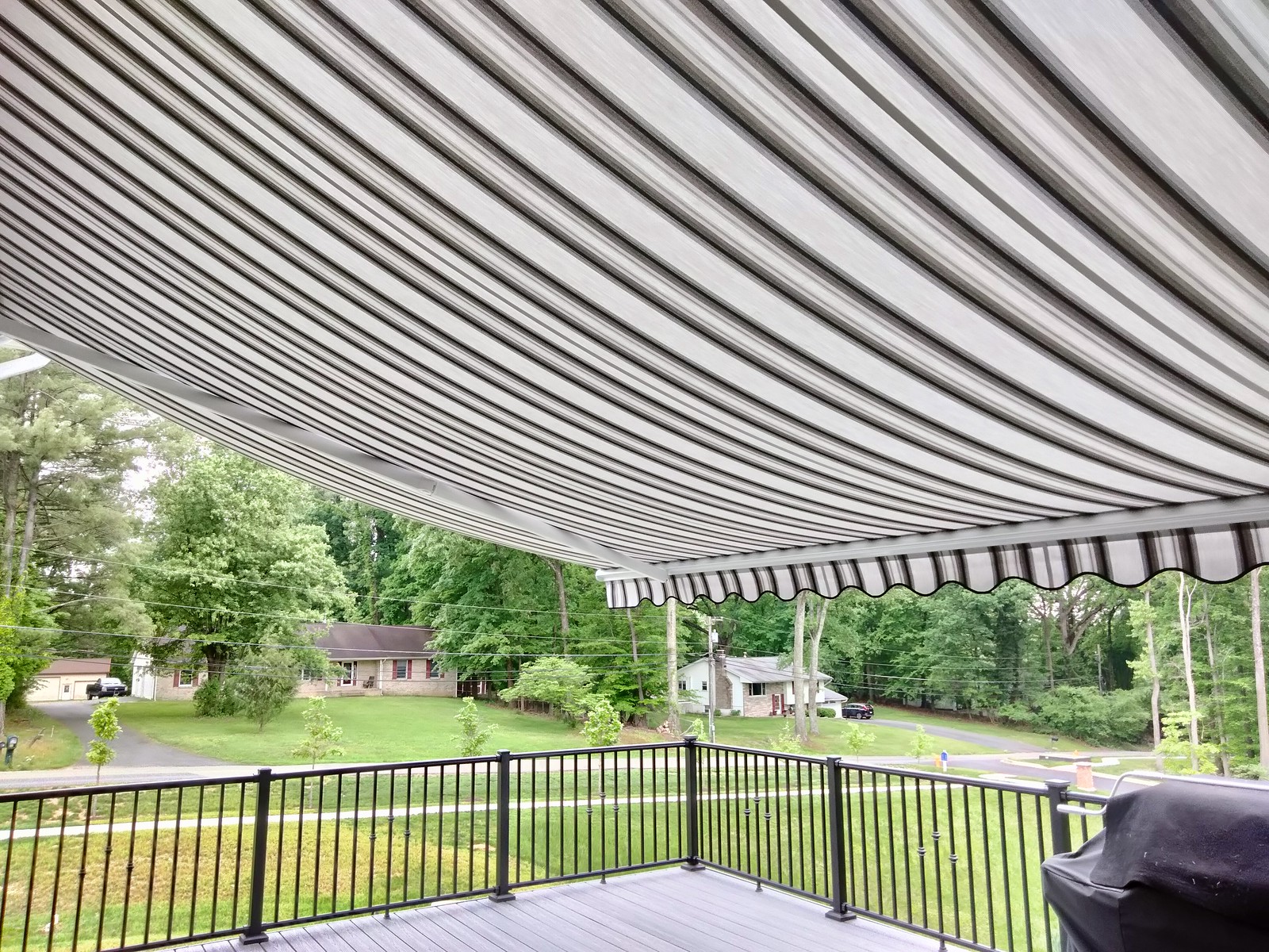 Striped Fabric Retractable Awnings Baltimore- DC- Hoffman Awning
