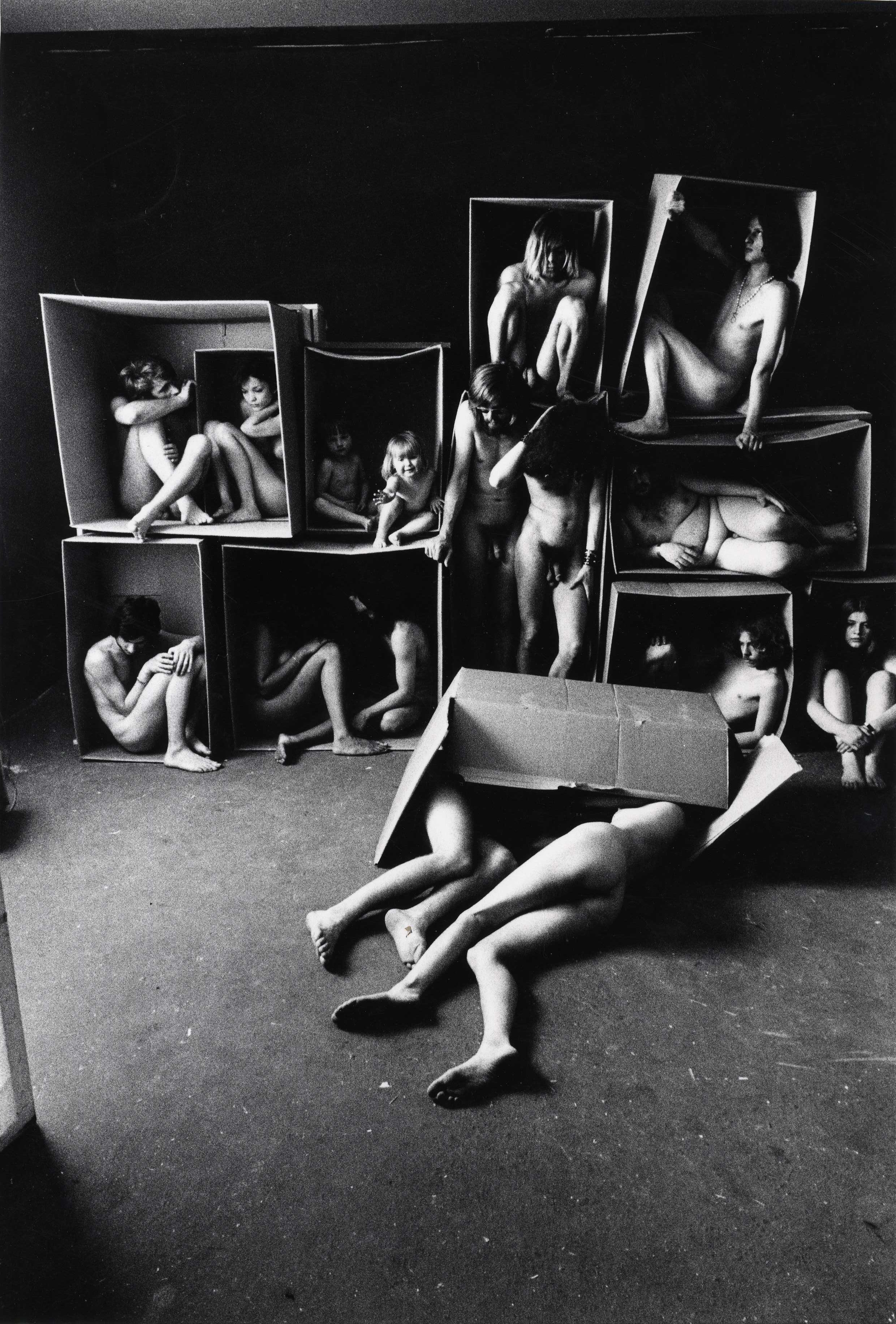 Will McBride's people in cardboard boxes, 1960s-1970s