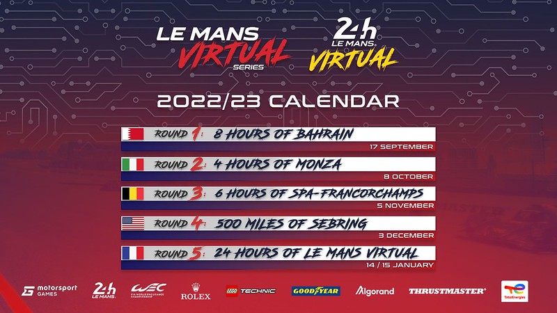 Le Mans Virtual Series 2022 / 2023 Schedule