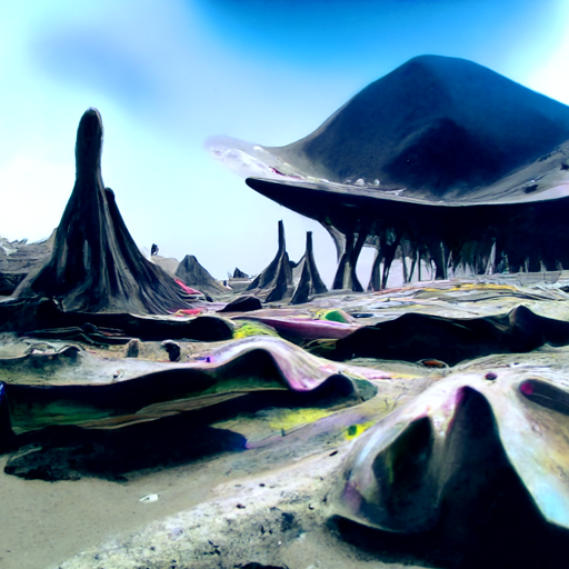 'an alien landscape' Disco Diffusion v5.2