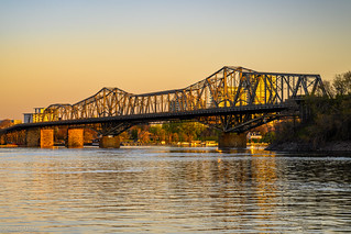 Golden Sunset at Alexandra Bridge in Ottawa, Canada