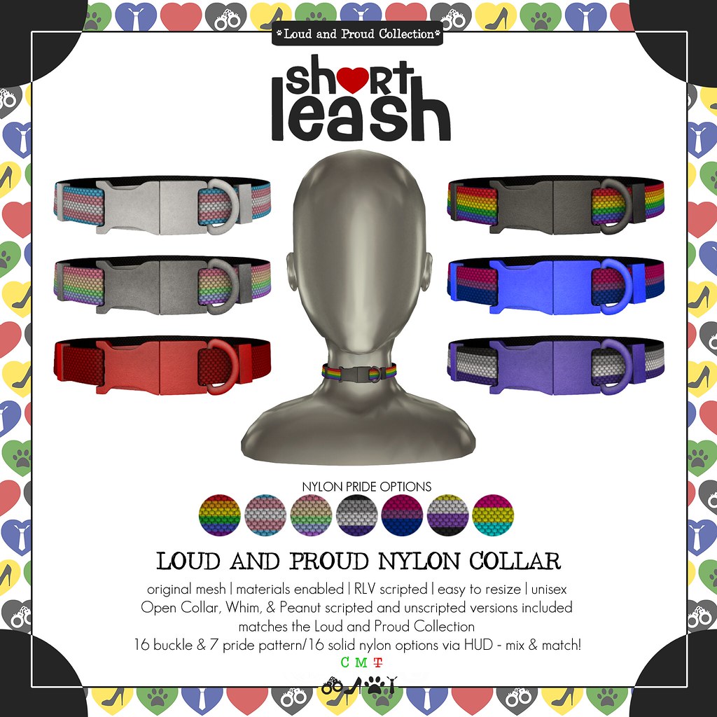 .:Short Leash:. Loud and Proud Nylon Collar
