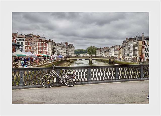 Nive river view. French Basque Country. Bayonne, France